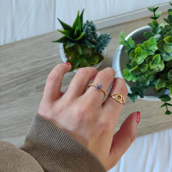 3/$20 AMETHYST CRYSTAL RING - Picture 2 of 3